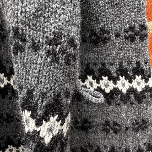 Eddie Bauer Wool Angora Rabbit Cotton Blend Cardigan Sweater Gray Winter Cozy XL - Picture 11 of 11